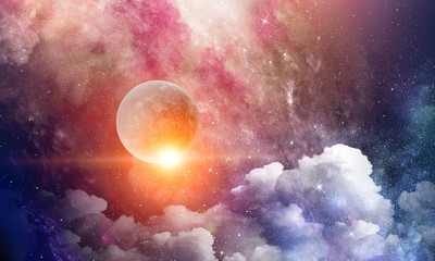 Wall Mural - Space planets and nebula