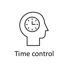 Aufkleber - Human, clock in mind icon. Element of human mind with name icon. Thin line icon for website design and development, app development. Premium icon