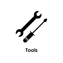 Poster - wrench, screwdriver icon. Element of business icon with description. Glyph icon for website design and development, app development. Premium icon