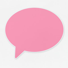 Sticker - Pink speech bubble icon isolated