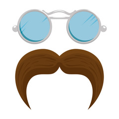 Canvas Print - mustache and glasses style hipster accessories