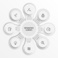 Poster - Infographics design vector and marketing icons can be used for workflow layout, diagram, annual report, web design. Business concept with 8 options, steps or processes.