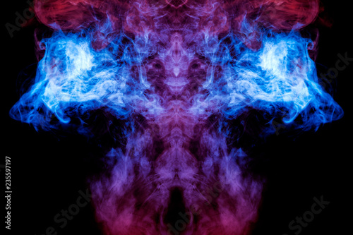 A Background Of Blue Red And Violet Wavy Smoke In The Shape Of A