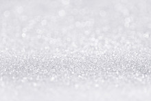 Silver White Glitter Sparkle Confetti Background