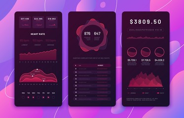 Poster - mobile phone ui design. forex trading platform panel with statistics chart, diagram calendar. market