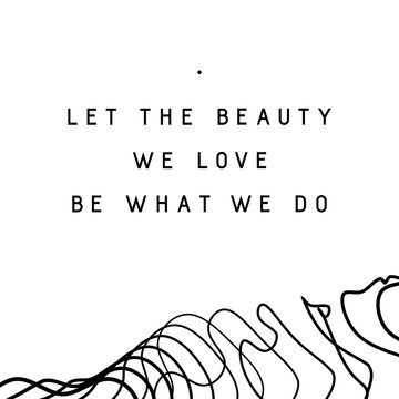 Inspirational quote design with decorative element on white background