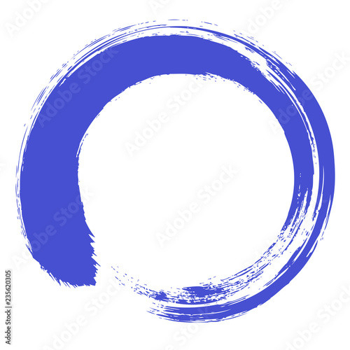 Vector Illustration Circle Drawn With Blue Paint Brush Strokes Stock Vector Adobe Stock