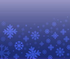 falling snowflakes on blue background