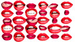 beautiful cutout lips in different colours