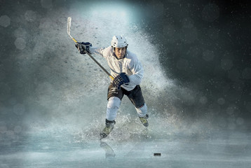 ice hockey Players in dynamic action in a professional