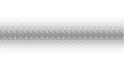 Halftone gradient pattern horizontal vector illustration. Ornament pattern. Black white dotted background. Fabric texture. Geometric background.