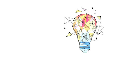 Poster - inspiration light lamp creative idea concept sketch doodle horizontal isolated flat