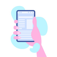 Poster - Human hand holding smartphone mobile online application