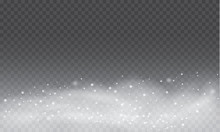 Snow And Wind On A Transparent Background. White Gradient Decorative Element.vector Illustration. Winter And Snow With Fog. Wind And Fog.