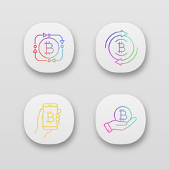 Sticker - Bitcoin cryptocurrency app icons set