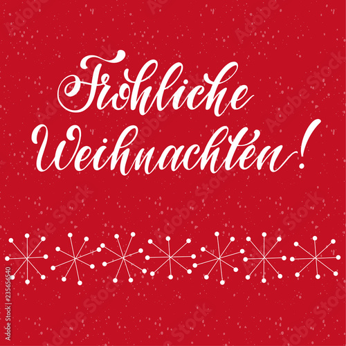 Merry Christmas Lettering On German Language Elements For