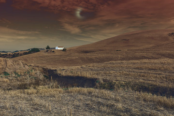 Wall Mural - Farmhouse in a mystical light