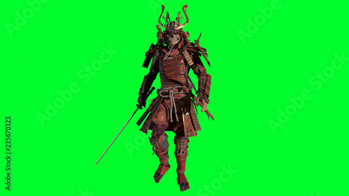 The Samurai Warrior 3d model render Canvas Print
