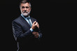 © opolja - Handsome mature business man isolated on black background