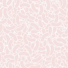 Poster - Vector pink abstract pattern. Seamless texture with beans.