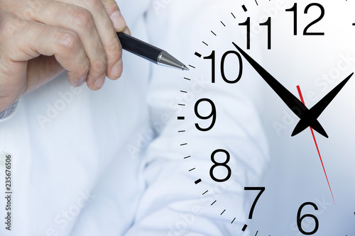 Fotomural mano, penna, tempo, orologio, scrivere, disegnare