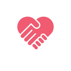 love hand care symbol logo vector