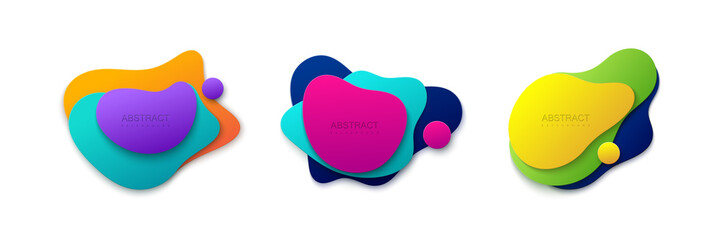 Poster - Liquid gradient colors shapes set.