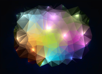 Aufkleber - colorful polygonal on black abstract background