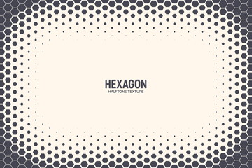 Canvas Print - Hexagon Shapes Vector Abstract Geometric Technology Background. Halftone Frame Hex Retro Simple Pattern. Minimal Style 80s Tech Wallpaper