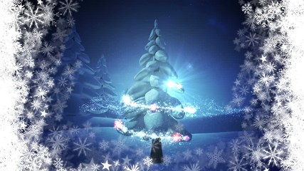 Poster - Christmas tree with snowflakes