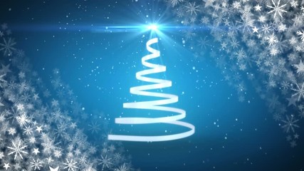 christmas tree and snowflakes