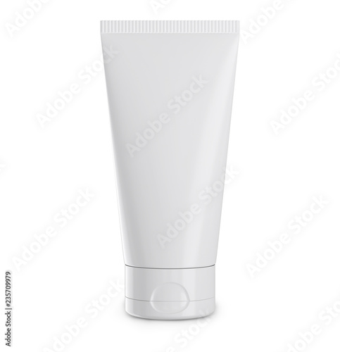 White cream tube isolated on white Poster Mural XXL