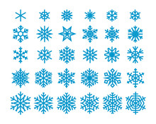 Snowflakes Isolated On White Background. Vector Clipart
