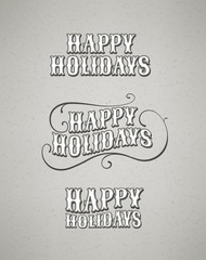 Poster - Hand-drawn labels on old textured paper. Retro style vector illustration