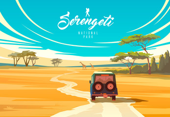 the serengeti national park. nature of tanzania. savannah.