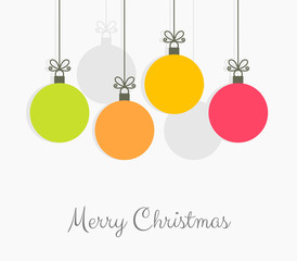 Wall Mural - christmas colorful balls hanging ornaments