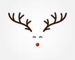 Christmas reindeer symbol, antlers and red nose.