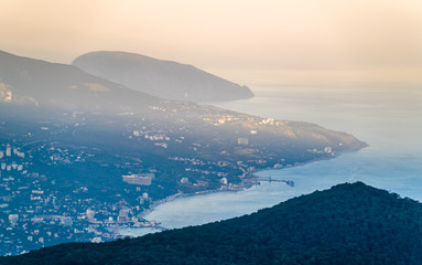 Canvas Print - View of Yalta from Ai-Petri mountain in Crimea