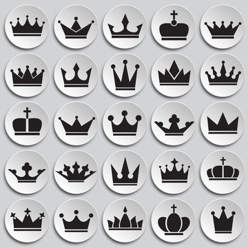 Crown icon set on plates background for graphic and web design, Modern simple vector sign. Internet concept. Trendy symbol for website design web button or mobile app.