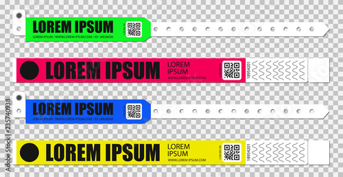 Fotomural Set of bracelets for entrance to the event