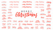 © lauritta - Handwritten lettering logo Merry Christmas and Happy New Year, red text calligraphy,