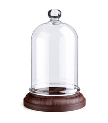 Glass dome wooden plate