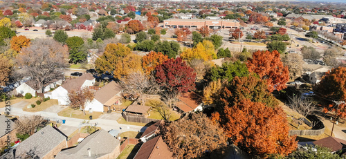 Panorama Top View Beautiful Neighborhood In Coppell Texas Usa In