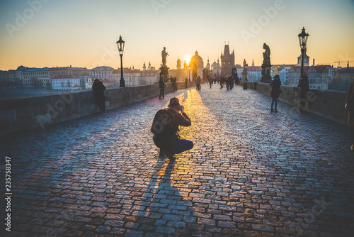 Fotomural Prague, Czech Republic - Match 25th 2018: Charles Bridge