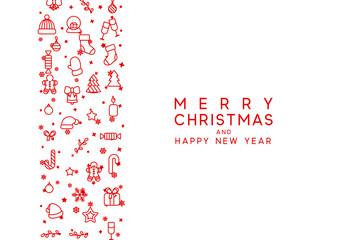 Wall Mural - Merry Christmas and Happy New Year. Xmas holiday background greeting card.