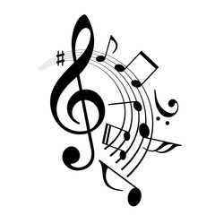 Wall Mural - Music notes vector icon