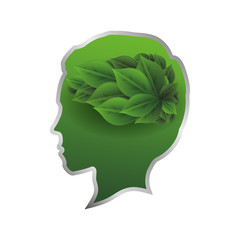 Canvas Print - man head profile ecology icon