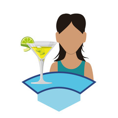 Sticker - woman with cocktail icon