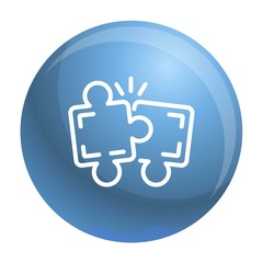 Poster - Puzzle teamwork icon. Outline puzzle teamwork vector icon for web design isolated on white background