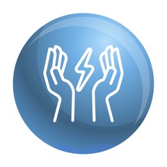 Poster - Hand keep energy icon. Outline hand keep energy vector icon for web design isolated on white background
